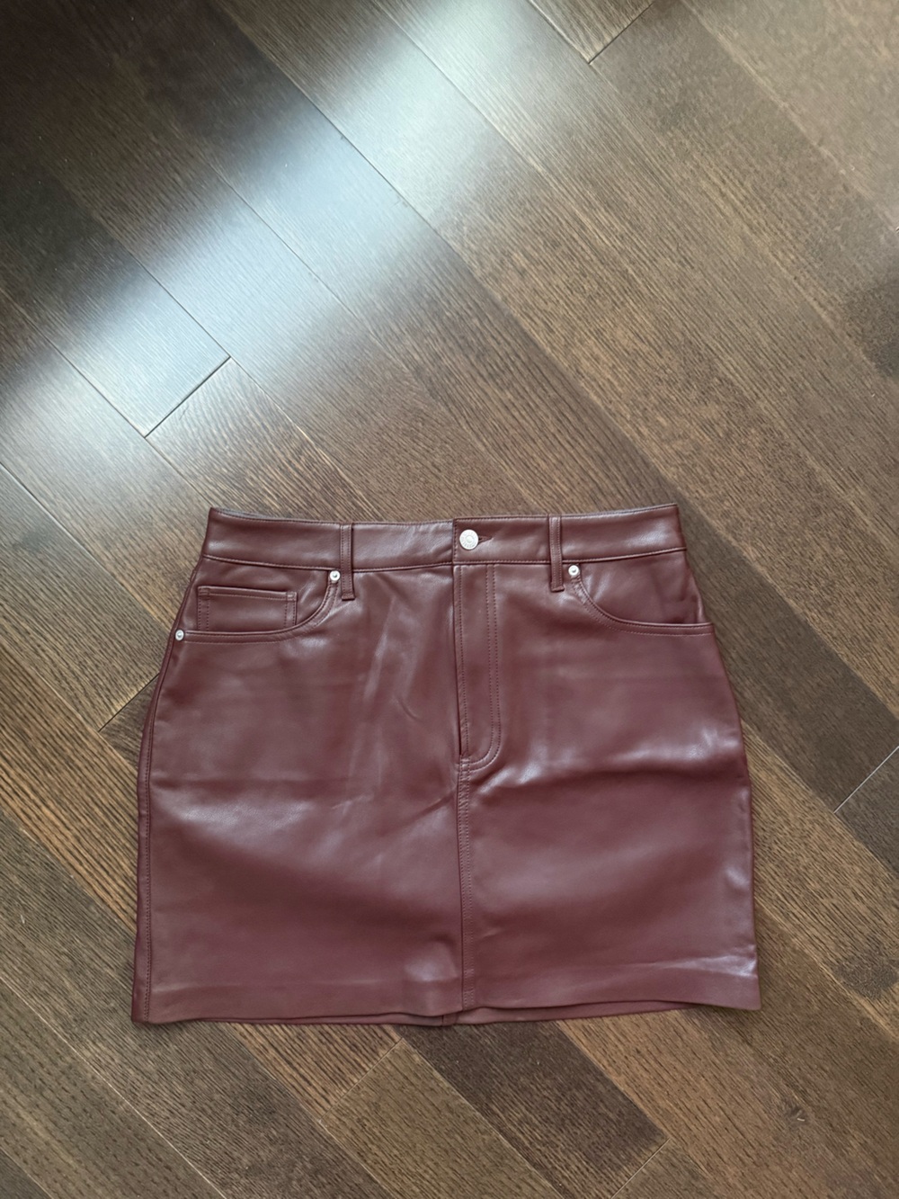 Express Faux Leather Burgundy Pencil Skirt US 10